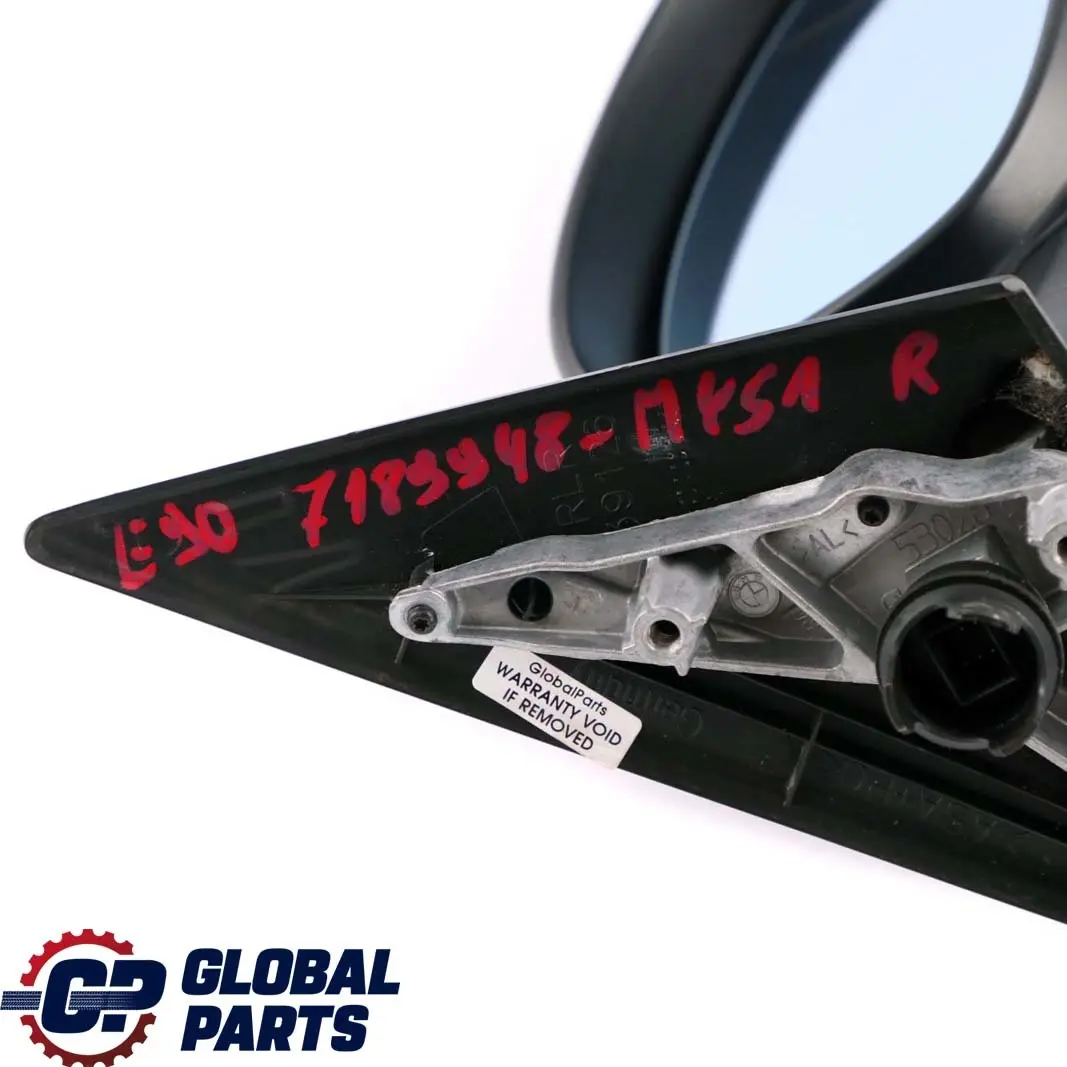 Heated Right Driver Wing Mirror O/S Mysticblau Blue A07 to BMW 3 Series 1 E90 E91 with Part number 7189948 BMW 3 Series 1 E90 E91 Heated Right Driver Wing Mirror O/S Mysticblau Blue A07 - SKU rhd-7189948-MYS1 - Part number 7189948