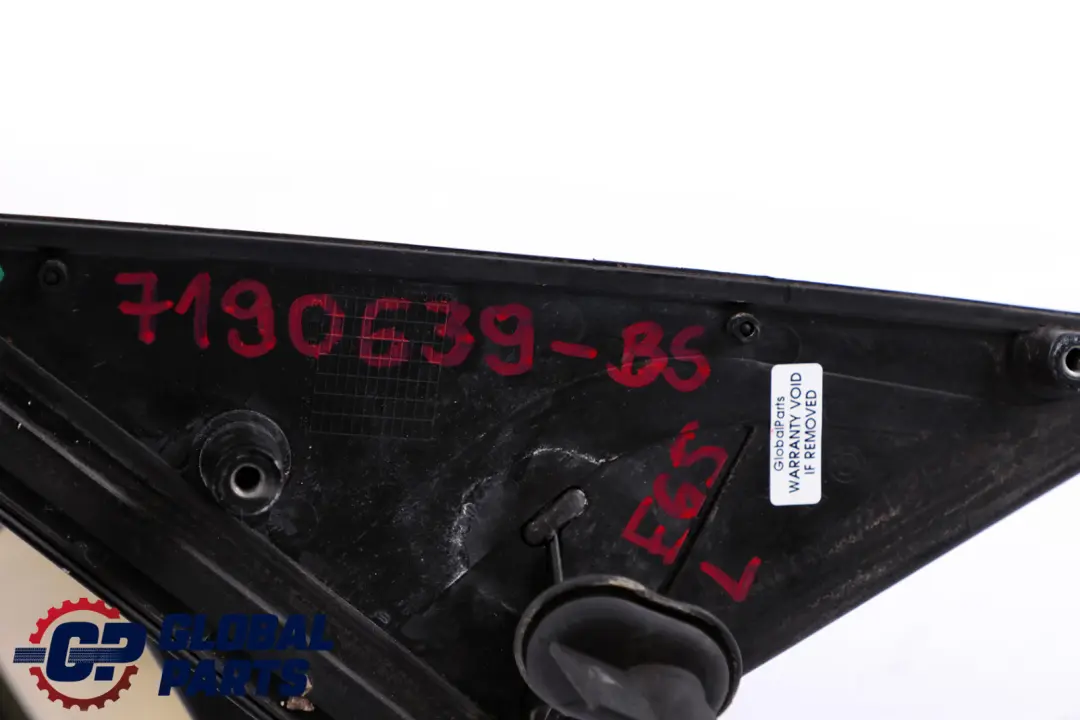BMW 7 Series E65 Power Fold Auto Dip Heated Wing Mirror Left N/S Black Sapphire - SKU rhd-7190639-BS - Part number 7190639