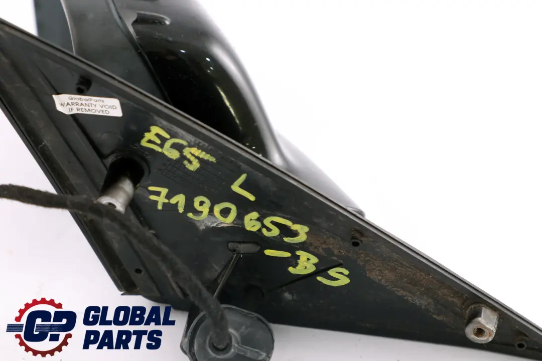 BMW 7 Series E65 E66 High Gloss Auto Dip Wing Mirror Left N/S Black Sapphire - SKU rhd-7190653-BS - Part number 7190653