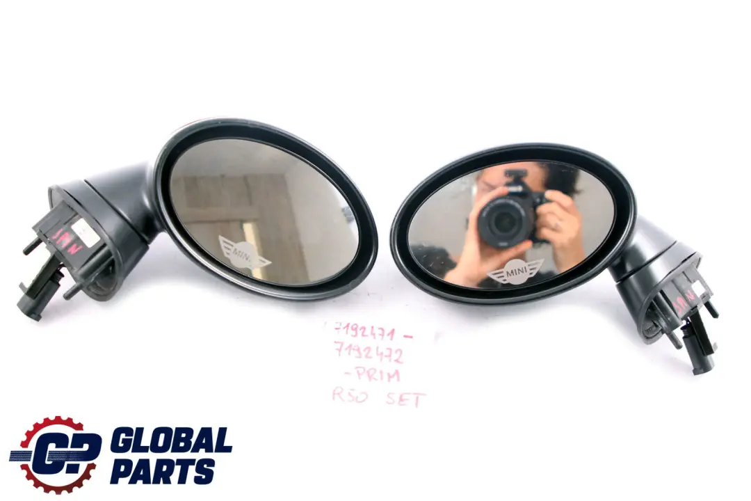 BMW Mini Cooper R50 R53 Exterior Left Right Door Wing Mirror N/O/S Primed Set - SKU rhd-7192471-7192472-PRIM - Part number 7192471