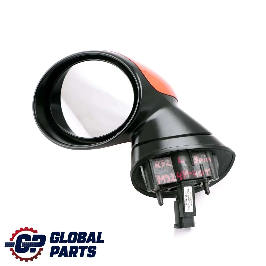 Mini Cooper R50 R53 Left Door Wing Mirror N/S 3-Pin Hot Orange Metallic A26 - SKU rhd-7192471-HOT - Part number 7192471