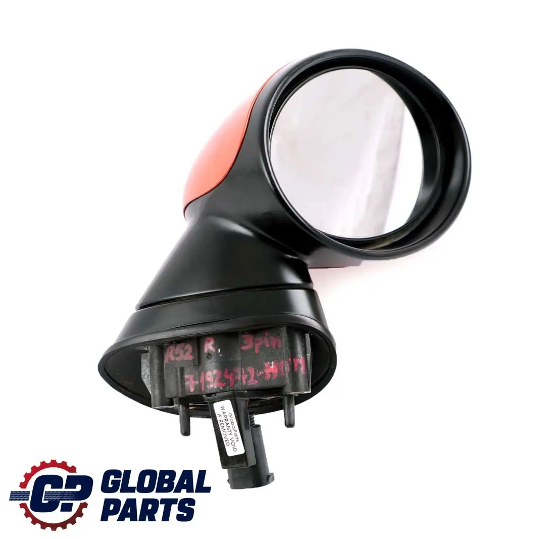 Right Door Wing Mirror O/S Hot Orange Metallic A26 to BMW Mini Cooper R50 R52 R53 with Part number 7192472 BMW Mini Cooper R50 R52 R53 Right Door Wing Mirror O/S Hot Orange Metallic A26 - SKU rhd-7192472-HOT1 - Part number 7192472