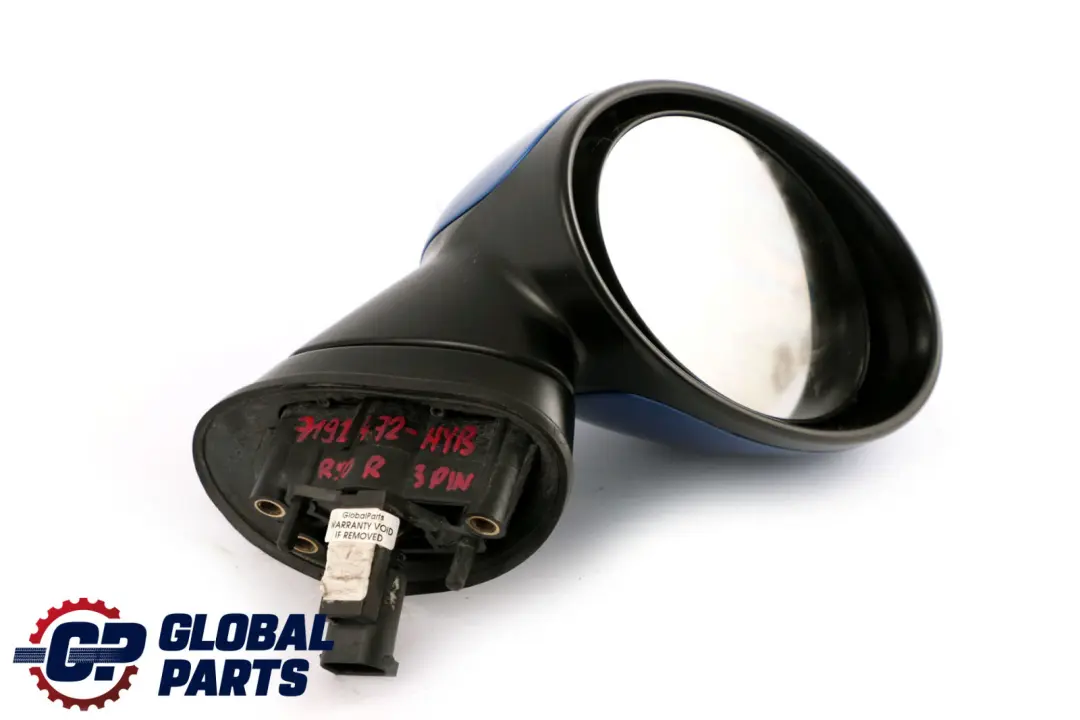BMW Mini Cooper R50 R53 Right Door Wing Mirror O/S Hyper Blue Metallic A28 - SKU rhd-7192472-HYB - Part number 7192472