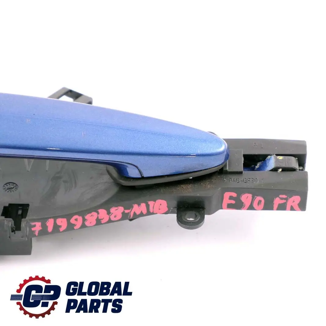 Front Grab Outside Door Handle Right O/S Montegoblau Blue A51 to BMW 3 Series E90 with Part number 7199838 BMW 3 Series E90 Front Grab Outside Door Handle Right O/S Montegoblau Blue A51 - SKU rhd-7199838-MTB - Part number 7199838