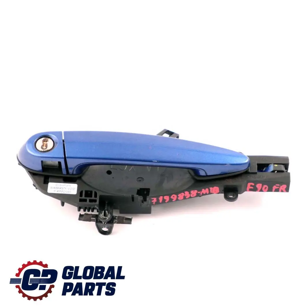 Front Grab Outside Door Handle Right O/S Montegoblau Blue A51 to BMW 3 Series E90 with Part number 7199838 BMW 3 Series E90 Front Grab Outside Door Handle Right O/S Montegoblau Blue A51 - SKU rhd-7199838-MTB - Part number 7199838