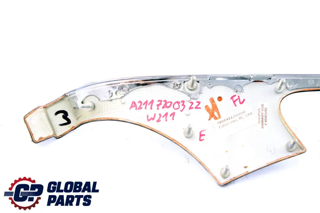 Front Left Door N/S Decor Trim Strip Maple Anthracite to Mercedes E-Class W211 S211 with Part number A2117200322 Mercedes E-Class W211 S211 Front Left Door N/S Decor Trim Strip Maple Anthracite - SKU rhd-7200322 - Part number A2117200322