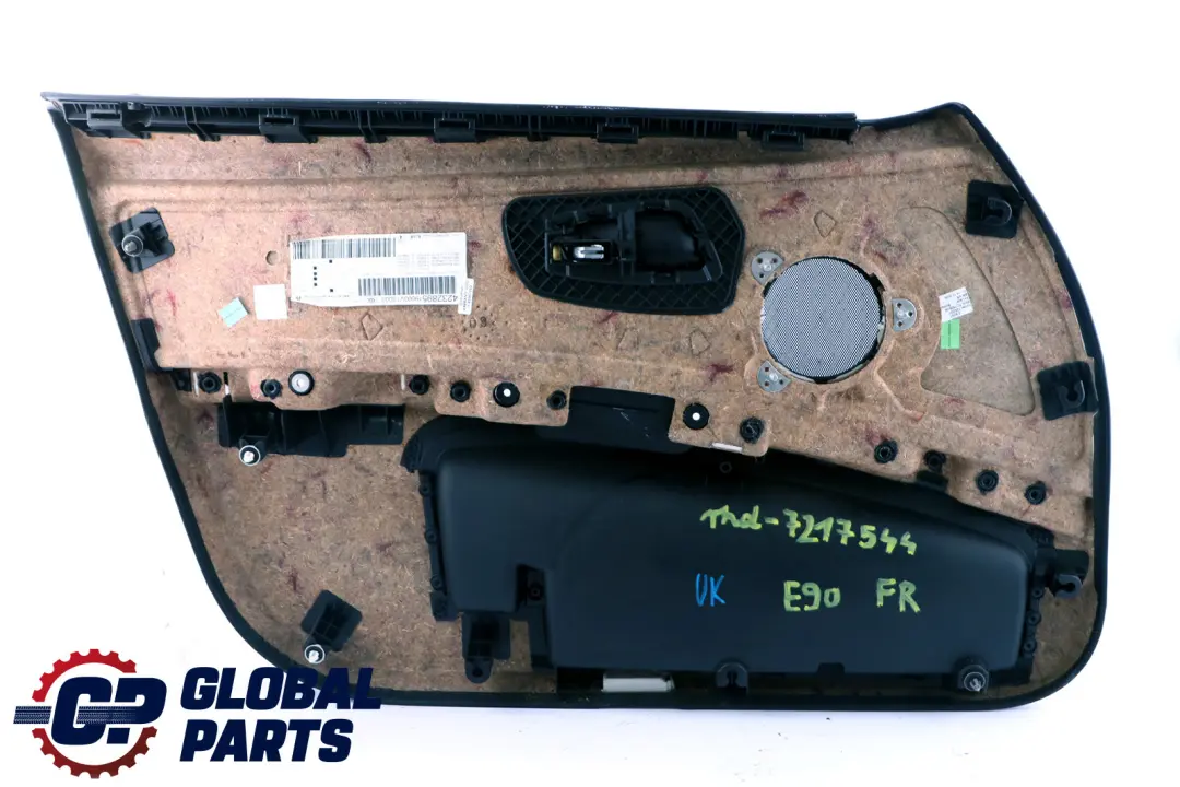 Front Right O/S Leather Door Card Lining Black to BMW 3 Series E90 E91 with Part number 7217544 BMW 3 Series E90 E91 Front Right O/S Leather Door Card Lining Black - SKU rhd-7217544 - Part number 7217544