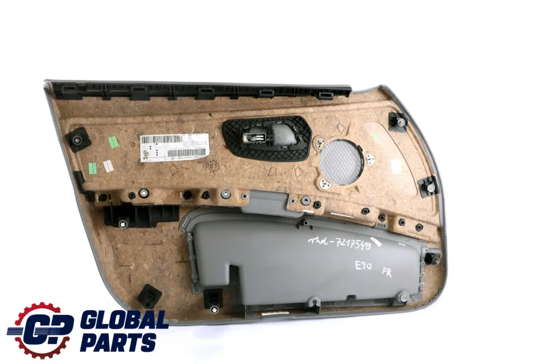 Grey Leather Front Right O/S Door Card Trim Panel to BMW 3 Series E90 E91 with Part number 7217548 BMW 3 Series E90 E91 Grey Leather Front Right O/S Door Card Trim Panel - SKU rhd-7217548 - Part number 7217548