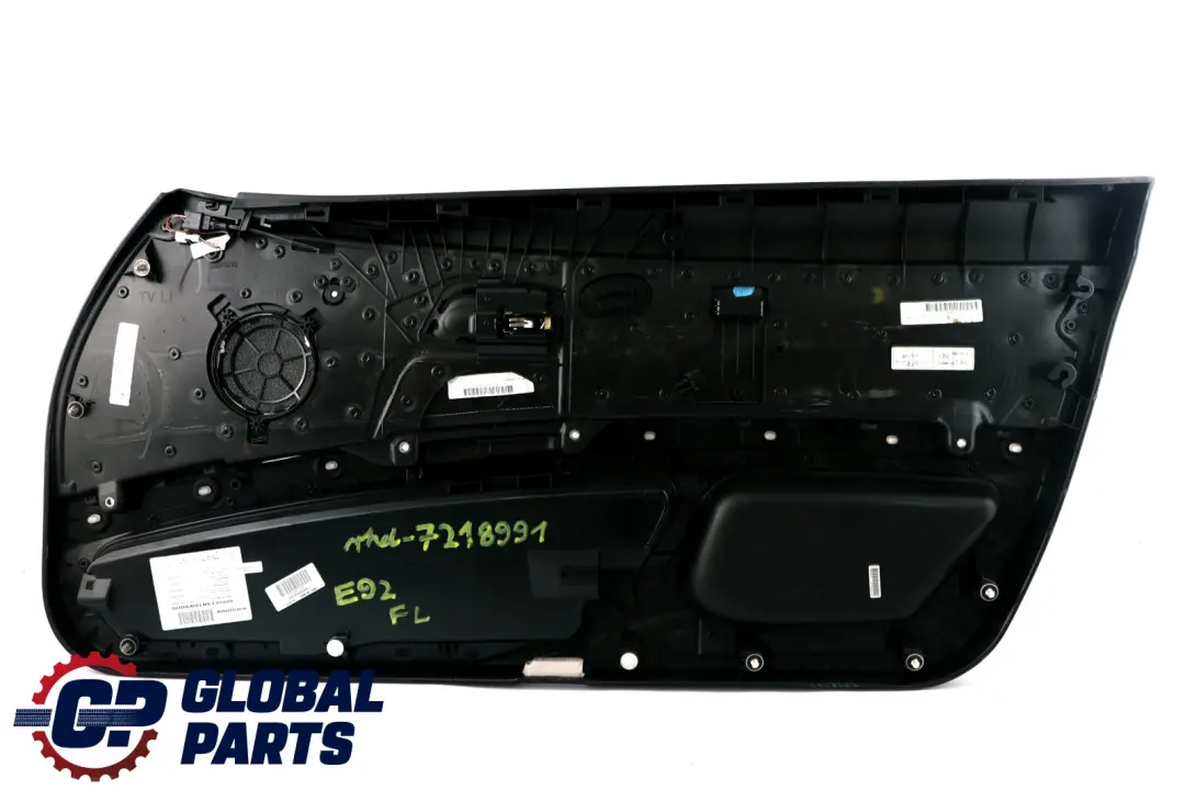 Front Left N/S Door Card Lining Leather Black Trim Panel to BMW 3 Series E92 E93 with Part number 7218991 BMW 3 Series E92 E93 Front Left N/S Door Card Lining Leather Black Trim Panel - SKU rhd-7218991 - Part number 7218991