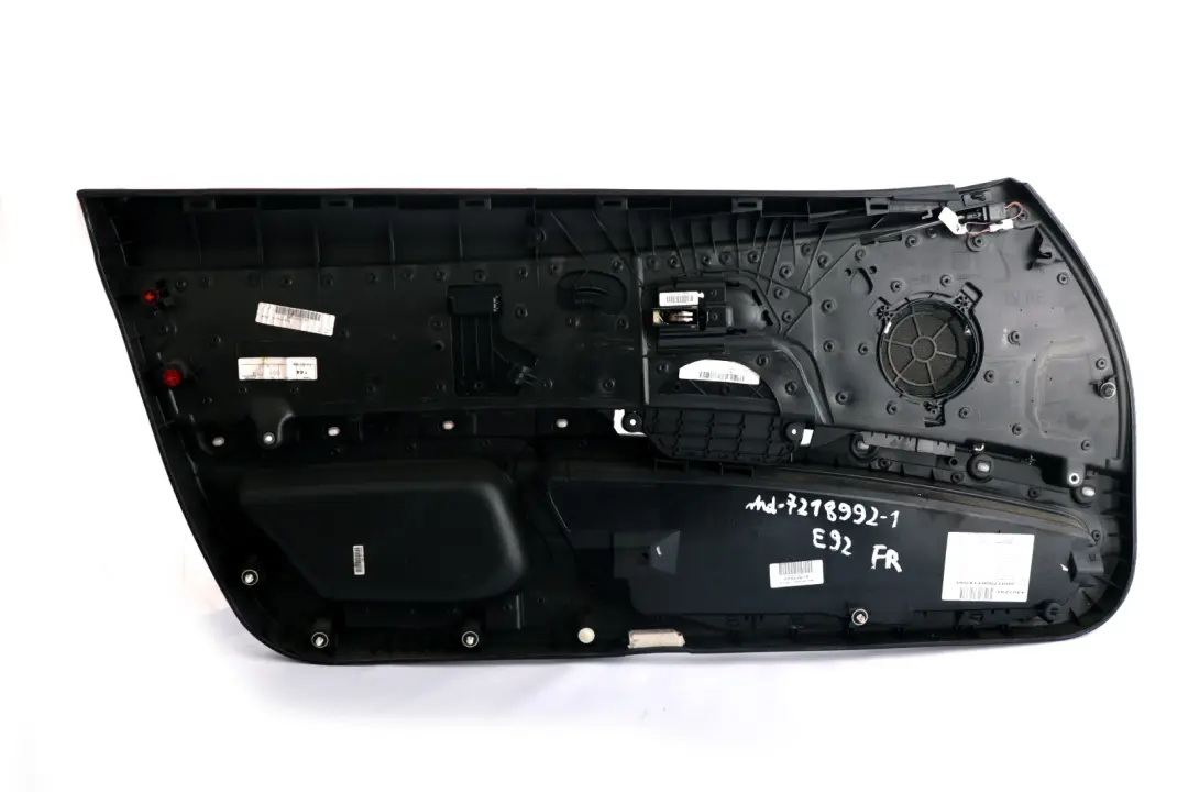 Front Right O/S Door Card Lining Leather Black Trim to BMW 3 Series E92 E93 1 with Part number 7218992 BMW 3 Series E92 E93 1 Front Right O/S Door Card Lining Leather Black Trim - SKU rhd-7218992-1 - Part number 7218992