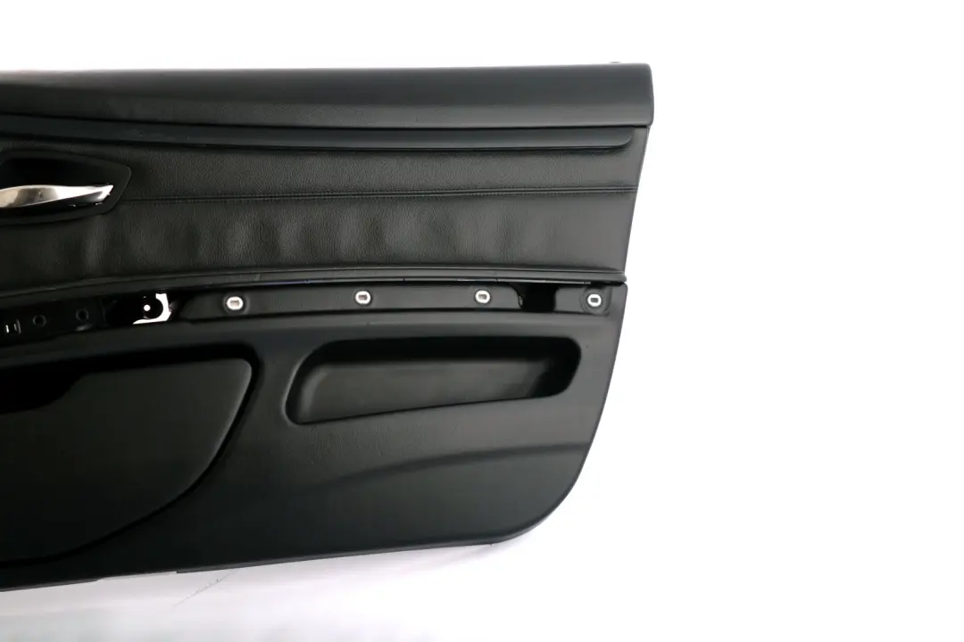 Front Right O/S Door Card Lining Leather Black Trim to BMW 3 Series E92 E93 1 with Part number 7218992 BMW 3 Series E92 E93 1 Front Right O/S Door Card Lining Leather Black Trim - SKU rhd-7218992-1 - Part number 7218992