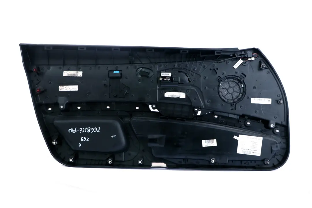 Front Right O/S Door Card Lining Leather Black Trim Panel to BMW 3 Series E92 E93 with Part number 7218992 BMW 3 Series E92 E93 Front Right O/S Door Card Lining Leather Black Trim Panel - SKU rhd-7218992 - Part number 7218992