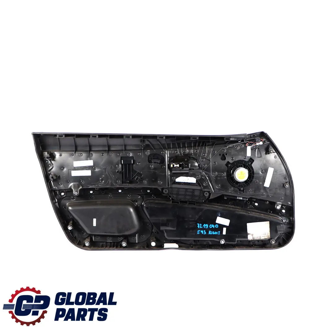 BMW 3 Series E92 E93 Front Right O/S Door Card Lining Trim Panel Black Leather - SKU rhd-7219040 - Part number 7219040