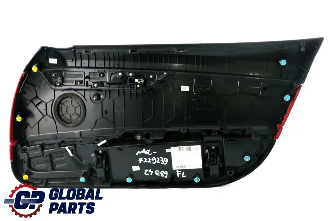 Front Left N/S Door Card Leather Cloth Trim Panel Red to BMW Z4 Series E89 with Part number 7229239 BMW Z4 Series E89 Front Left N/S Door Card Leather Cloth Trim Panel Red - SKU rhd-7229239 - Part number 7229239