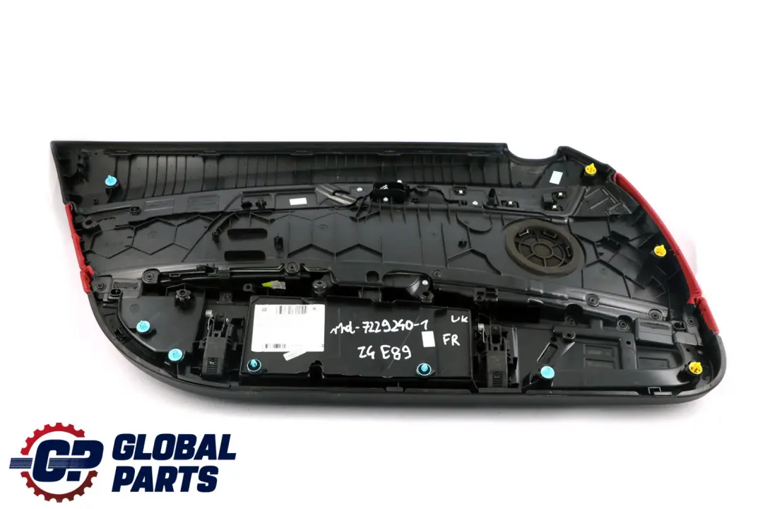 Front Right O/S Door Card Leather Cloth Trim Panel Red to BMW Z4 Series E89 1 with Part number 7229240 BMW Z4 Series E89 1 Front Right O/S Door Card Leather Cloth Trim Panel Red - SKU rhd-7229240-1 - Part number 7229240