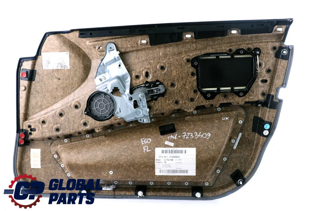 Front Left N/S Door Card Trim Panel Grey Leather to BMW 5 Series E60 E61 LCI with Part number 7233409 BMW 5 Series E60 E61 LCI Front Left N/S Door Card Trim Panel Grey Leather - SKU rhd-7233409 - Part number 7233409