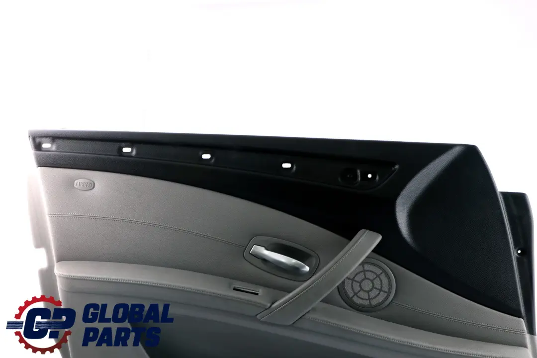 Front Left N/S Door Card Trim Panel Grey Leather to BMW 5 Series E60 E61 LCI with Part number 7233409 BMW 5 Series E60 E61 LCI Front Left N/S Door Card Trim Panel Grey Leather - SKU rhd-7233409 - Part number 7233409