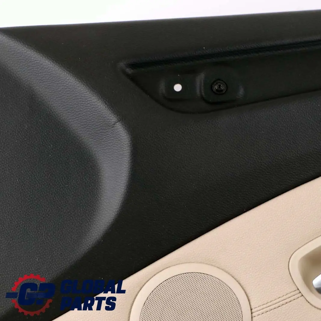 Front Right O/S Door Card Trim Panel Cream Beige Black Leather to BMW E60 E61 LCI with Part number 7233730 BMW E60 E61 LCI Front Right O/S Door Card Trim Panel Cream Beige Black Leather - SKU rhd-7233730 - Part number 7233730