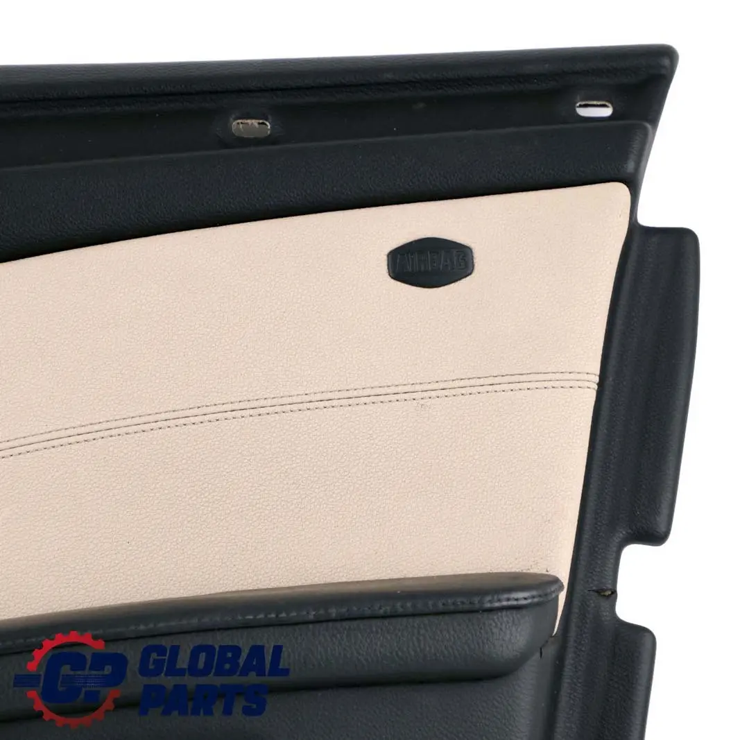 Front Right O/S Door Card Trim Panel Cream Beige Black Leather to BMW E60 E61 LCI with Part number 7233730 BMW E60 E61 LCI Front Right O/S Door Card Trim Panel Cream Beige Black Leather - SKU rhd-7233730 - Part number 7233730