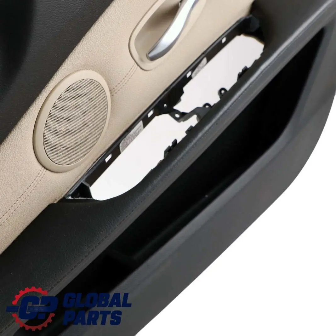 BMW E60 E61 LCI Front Right O/S Door Card Trim Panel Cream Beige Black Leather - SKU rhd-7233730 - Part number 7233730