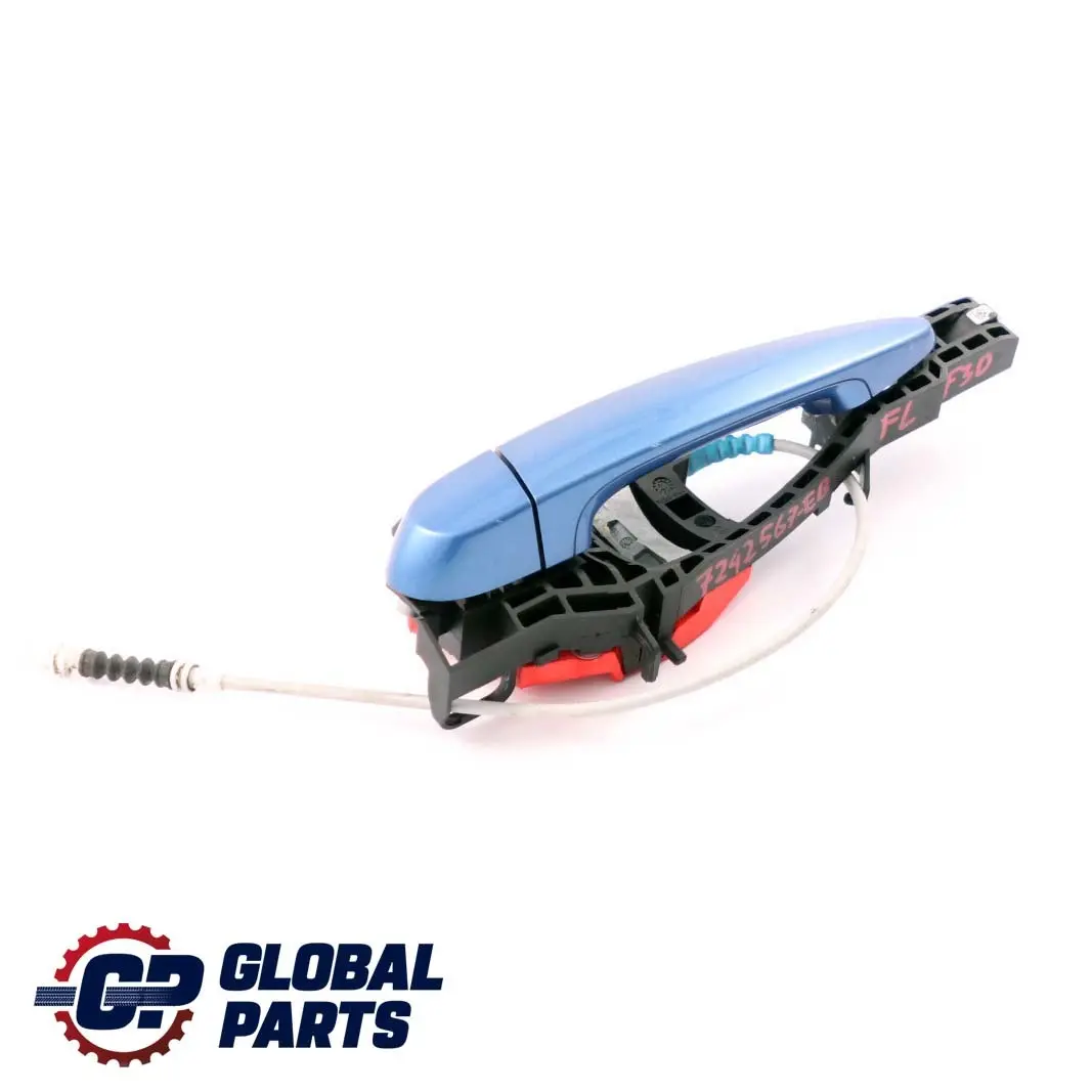 Front Left Outside Door Grab Handle N/S Estorilblau Blue to BMW 3 Series F30 F31 with Part number 7242567 BMW 3 Series F30 F31 Front Left Outside Door Grab Handle N/S Estorilblau Blue - SKU rhd-7242567-EB - Part number 7242567