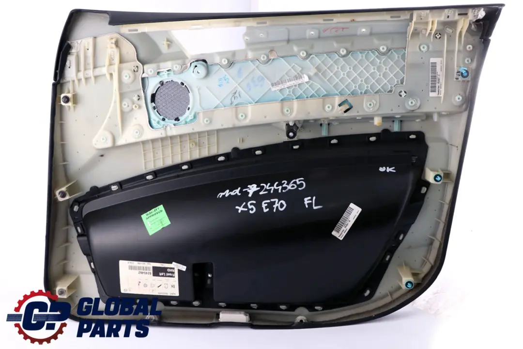 BMW X5 E70 Front Left N/S Door Card Lining Fabric Leather Nevada Black - SKU rhd-7244365 - Part number 7244365