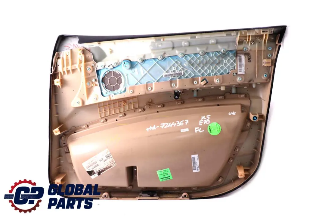 Front Left N/S Door Card Lining Fabric Leather Nevada Beige to BMW X5 E70 with Part number 7244367 BMW X5 E70 Front Left N/S Door Card Lining Fabric Leather Nevada Beige - SKU rhd-7244367 - Part number 7244367