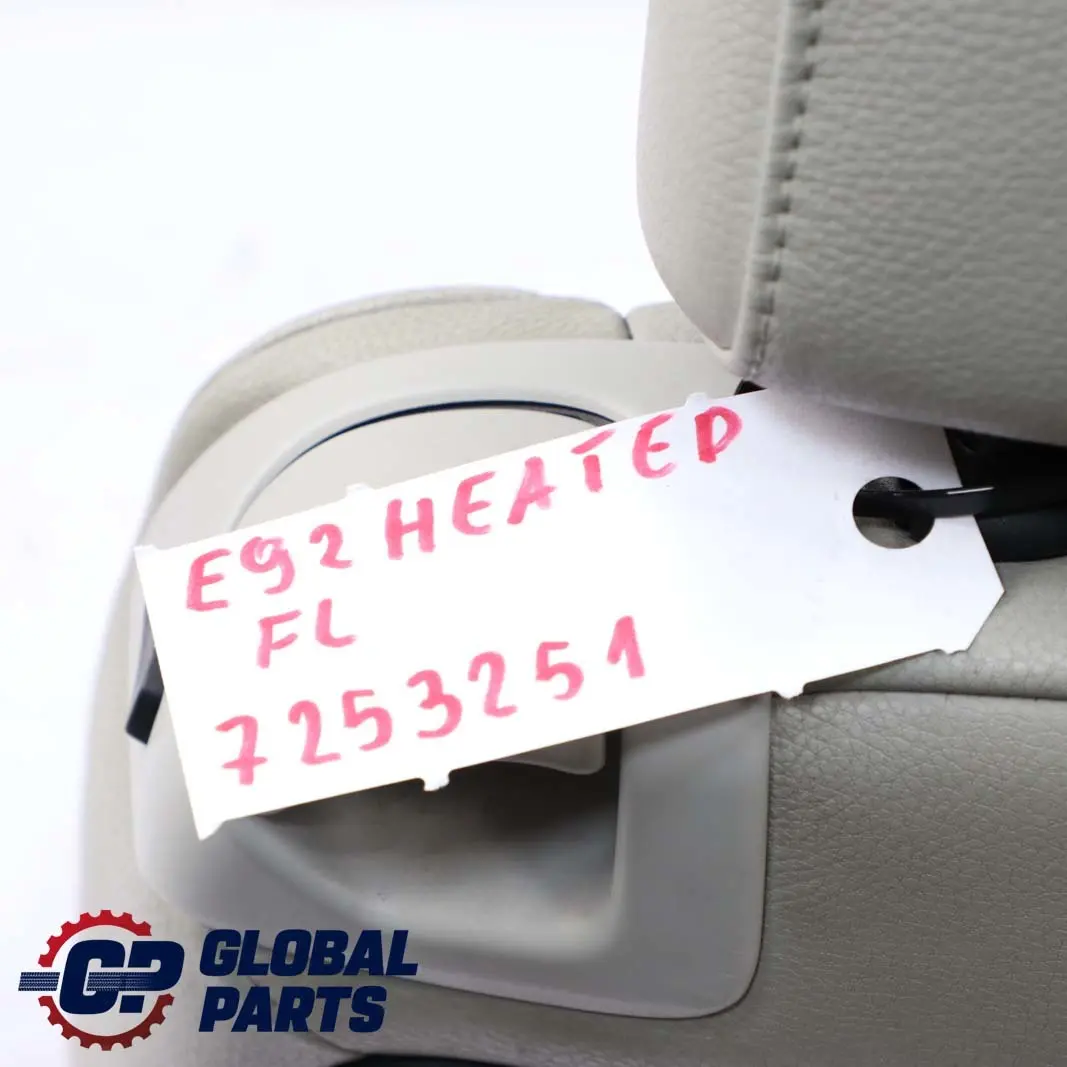 Heated Jade Grey Jadegrau Leather Front Left N/S Passenger Seat Memory to BMW E92 with Part number 7253251 BMW E92 Heated Jade Grey Jadegrau Leather Front Left N/S Passenger Seat Memory - SKU rhd- 7253251 - Part number 7253251