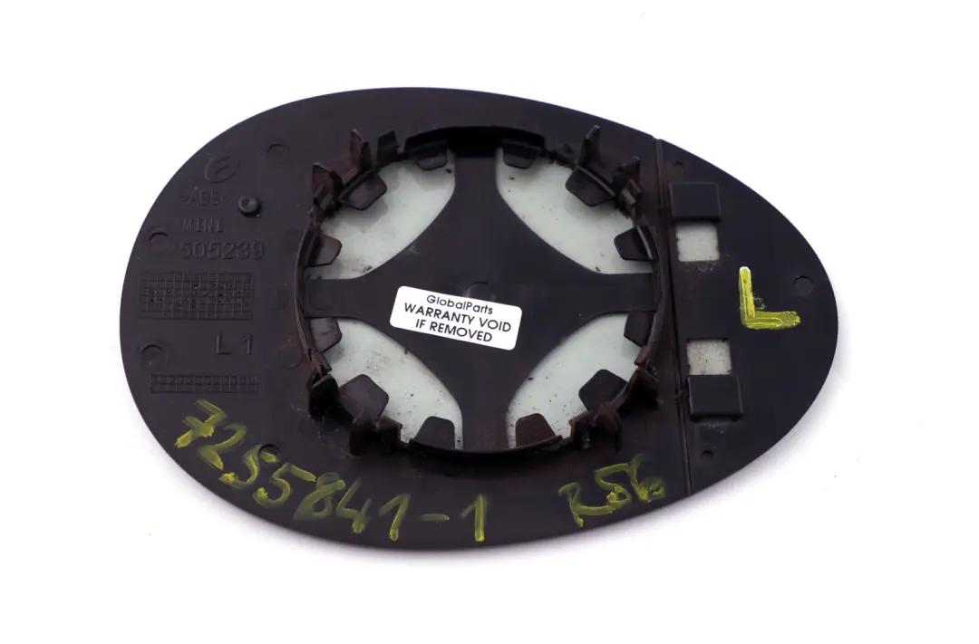 Genuine Mini Cooper One 1 R55 R56 R57 R58 R59 N/S Left Wing Mirror Convex Glass to with Part number 7255841 Genuine Mini Cooper One 1 R55 R56 R57 R58 R59 N/S Left Wing Mirror Convex Glass - SKU rhd-7255841-1 - Part number 7255841