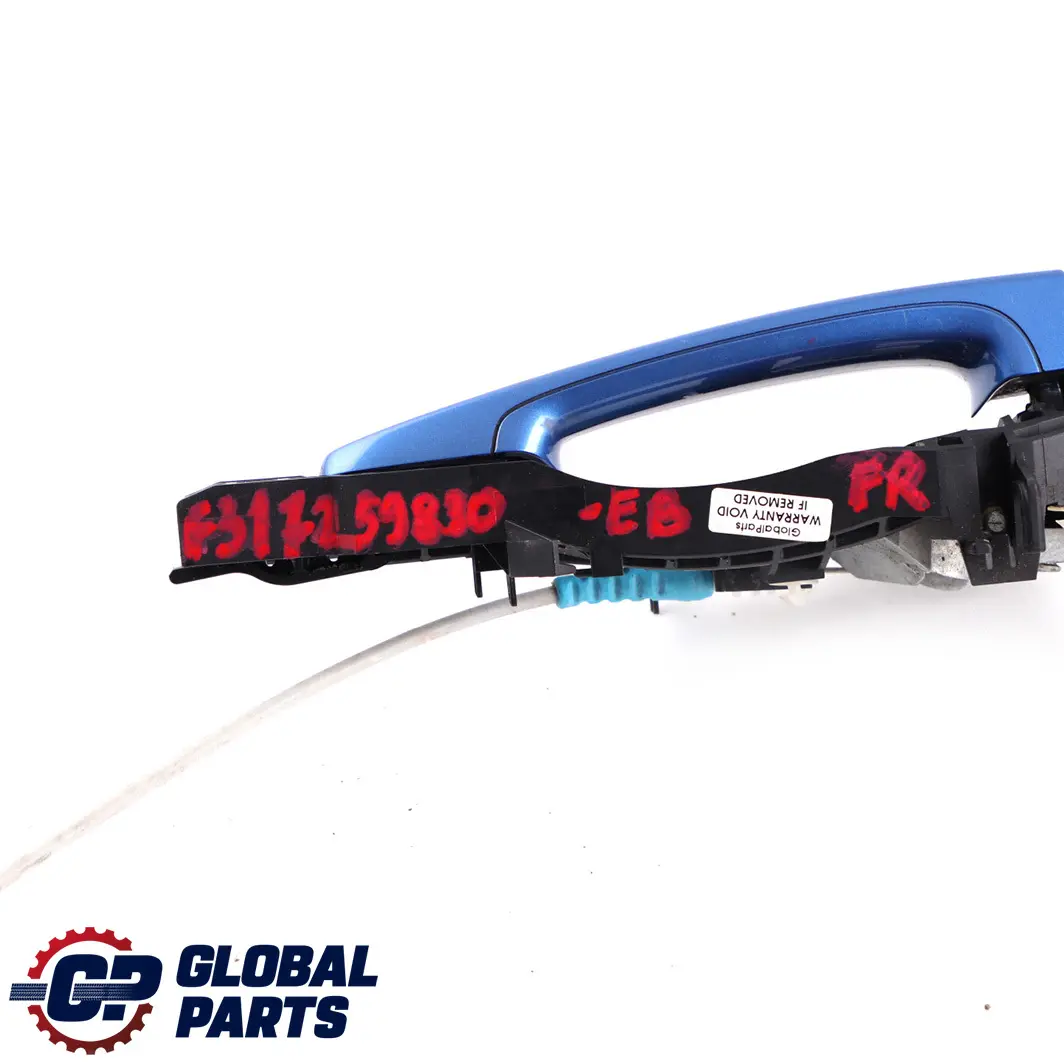 Front Right Outside Door Grab Handle O/S Estorilblau Blue to BMW 3 Series F30 F31 with Part number 7259830 BMW 3 Series F30 F31 Front Right Outside Door Grab Handle O/S Estorilblau Blue - SKU rhd-7259830-EB - Part number 7259830