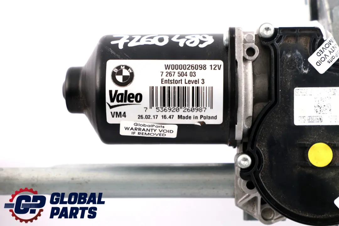 BMW 3 4 Series F30 F80 M3 F83 M4 Wiper System Windscreen Complete Motor System - SKU rhd-7260489 - Part number 7260489