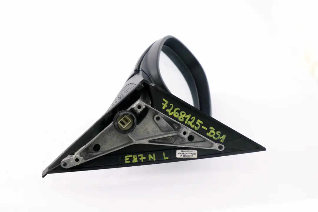 Left Outside Wing Mirror N/S Black Sapphire Metallic 475 to BMW 1 Series 1 E87 LCI with Part number 7268125 BMW 1 Series 1 E87 LCI Left Outside Wing Mirror N/S Black Sapphire Metallic 475 - SKU rhd-7268125-BS1 - Part number 7268125