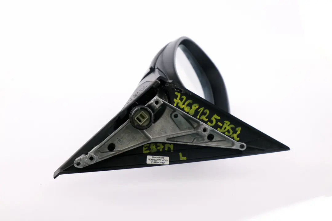 Heated Left Wing Mirror N/S Black Sapphire Metallic 475 to BMW 1 Series 2 E87 LCI with Part number 7268125 BMW 1 Series 2 E87 LCI Heated Left Wing Mirror N/S Black Sapphire Metallic 475 - SKU rhd-7268125-BS2 - Part number 7268125