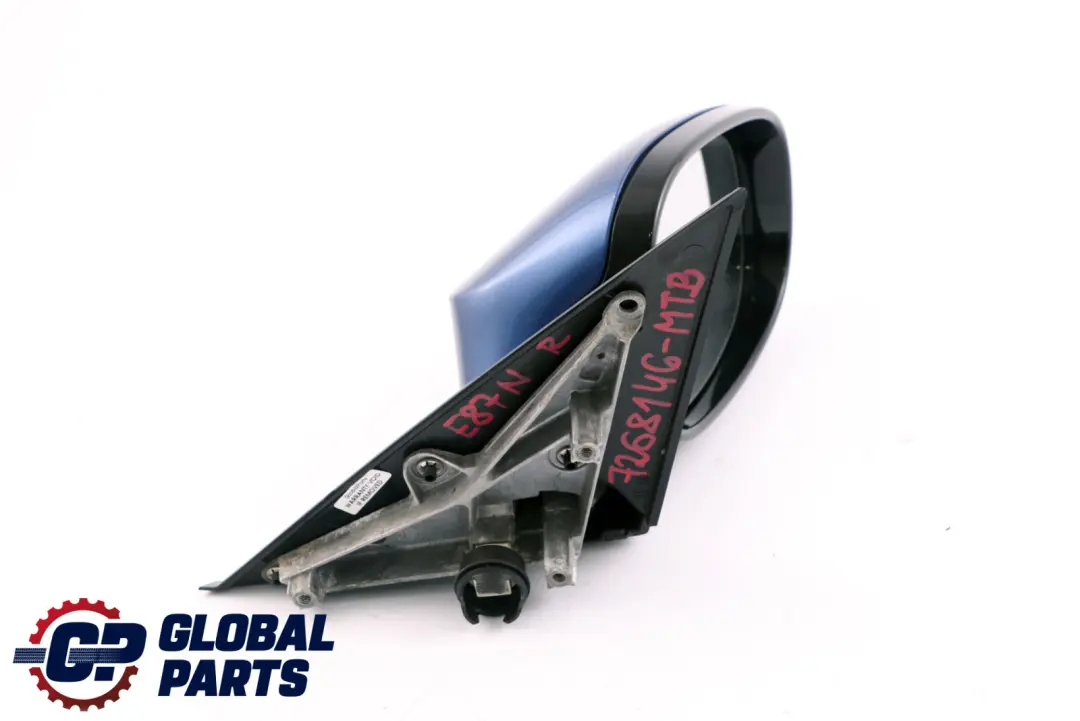 High Gloss Right O/S Wing Mirror Montegoblau Blue to BMW 1 Series E87N LCI M Sport with Part number 7268146 BMW 1 Series E87N LCI M Sport High Gloss Right O/S Wing Mirror Montegoblau Blue - SKU rhd-7268146-MTB - Part number 7268146