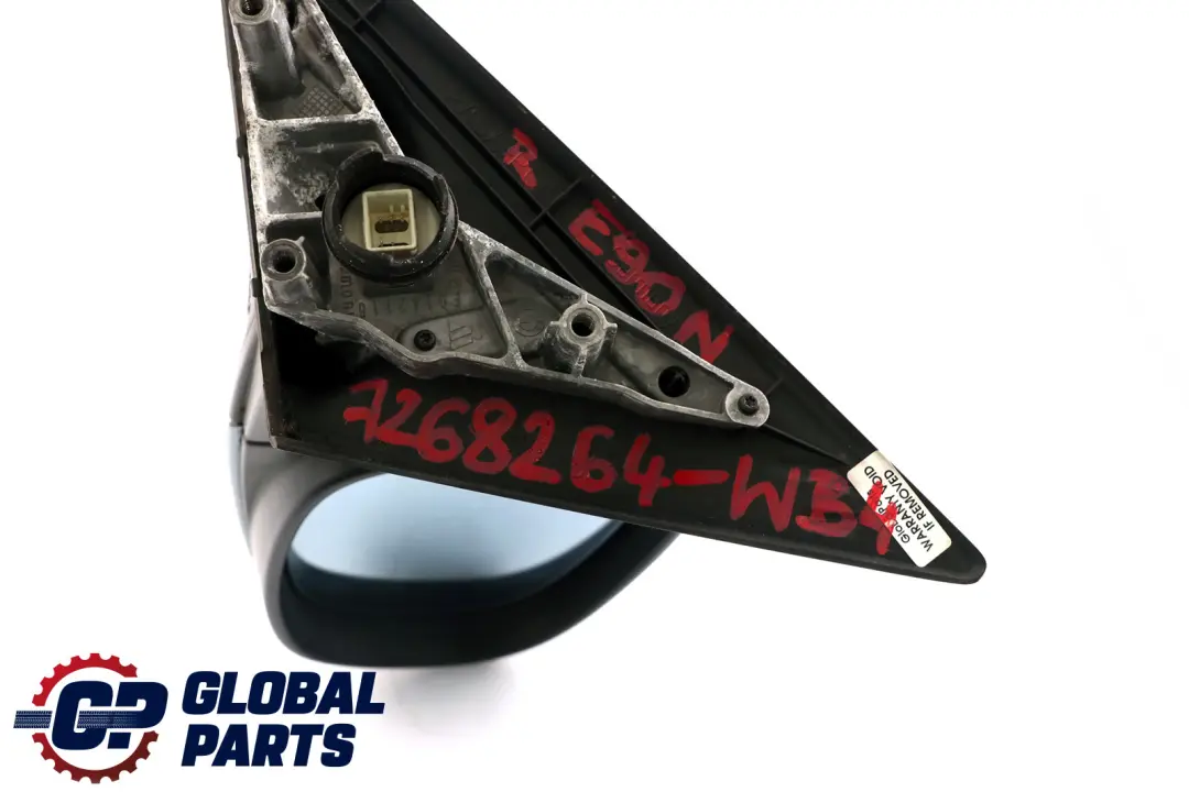 Heated Right Wing Mirror O/S Blue Water Metallic 896 to BMW 3 Series 4 E90 E91 LCI with Part number 7268264 BMW 3 Series 4 E90 E91 LCI Heated Right Wing Mirror O/S Blue Water Metallic 896 - SKU rhd-7268264-WB4 - Part number 7268264