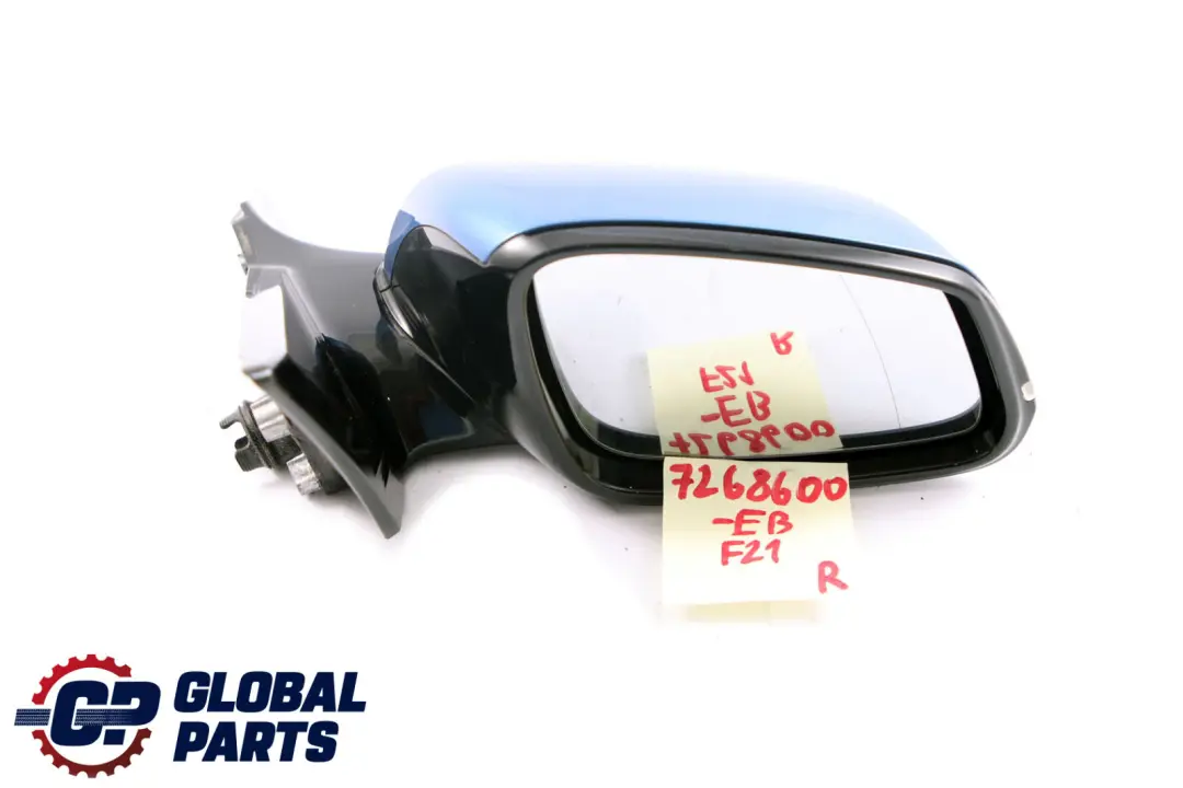 BMW 1 2 Series F21 F22 Right Wing Mirror O/S High Gloss Estorilblau Blue B45 - SKU rhd-7268600-EB - Part number 7268600