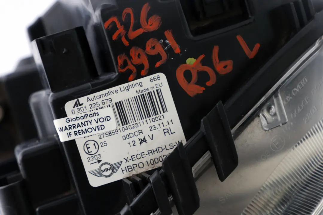 Bi-Xenon Headlight Lamp Indicator White Left N/S to Mini Cooper R55 R56 with Part number 7269991 Mini Cooper R55 R56 Bi-Xenon Headlight Lamp Indicator White Left N/S - SKU rhd- 7269991 - Part number 7269991