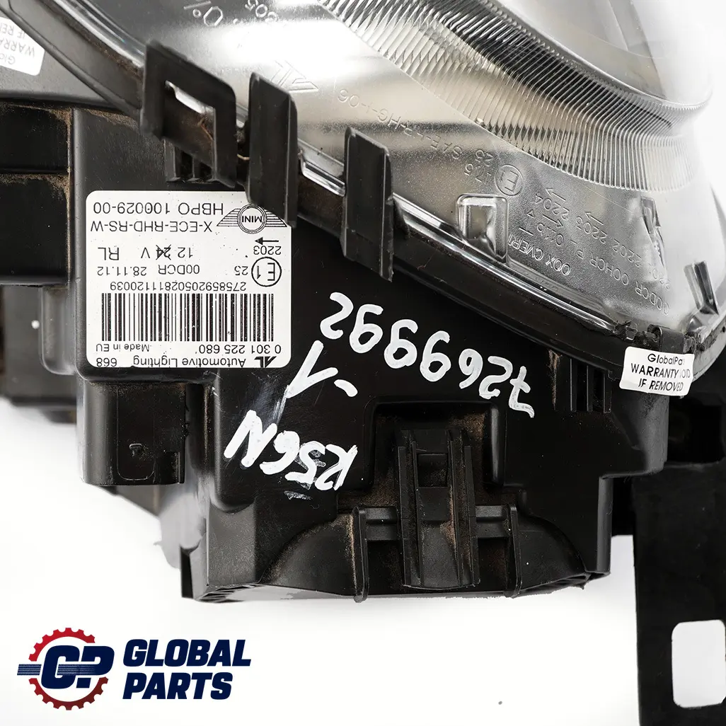 BMW Mini Cooper 1 R55 R56 Bi-Xenon Headlight Lamp Indicator White Right O/S - SKU rhd- 7269992-1 - Part number 7269992