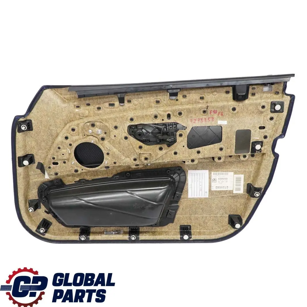 BMW 5 Series F10 F11 Front Left N/S Door Card Lining Panel Black Leather - SKU rhd-7273353 - Part number 7273353