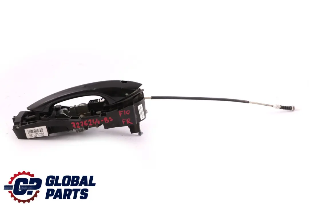 BMW 5 Series F10 F11 Complete Front Right Grab Handle O/S Black Sapphire 475 - SKU rhd-7276244-BS - Part number 7276244