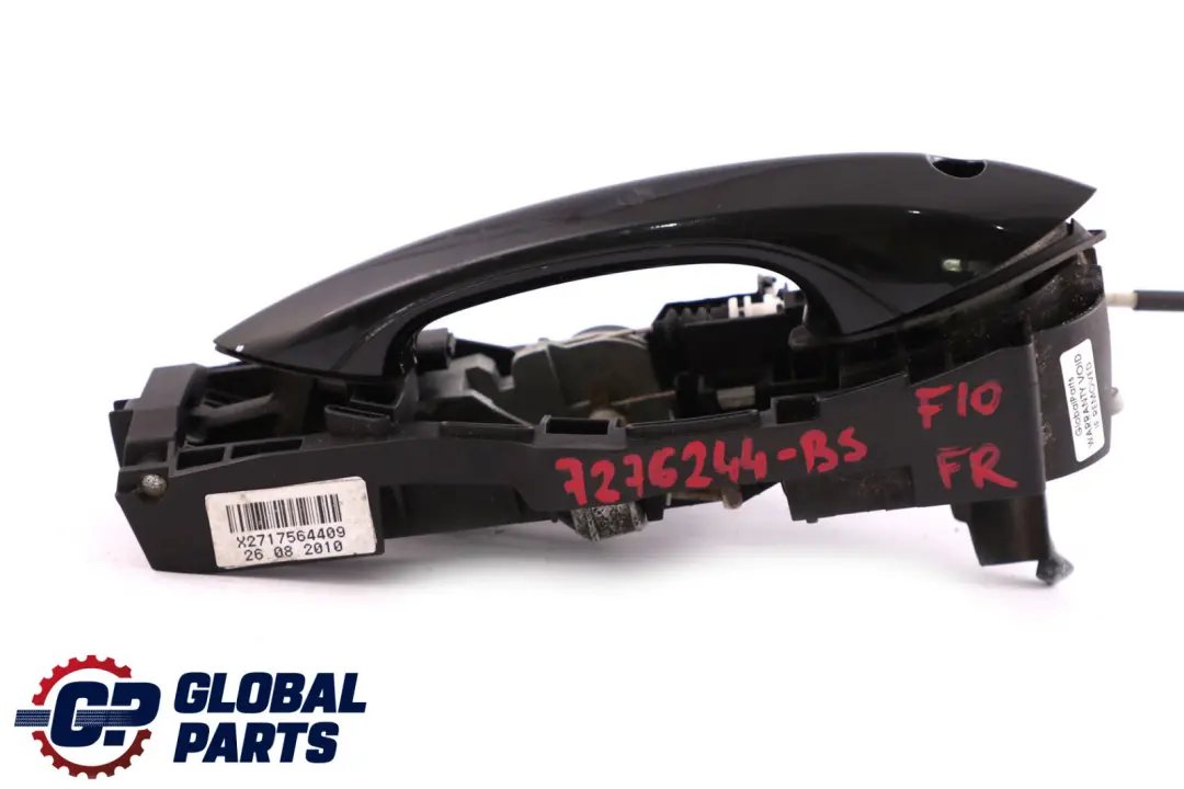 BMW 5 Series F10 F11 Complete Front Right Grab Handle O/S Black Sapphire 475 - SKU rhd-7276244-BS - Part number 7276244