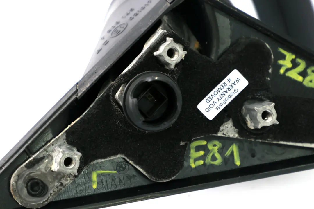 BMW 1 Series E81 E82 E88 Power Fold Left Wing Mirror N/S Black Sapphire 475 - SKU rhd-7282025-BS - Part number 7282025