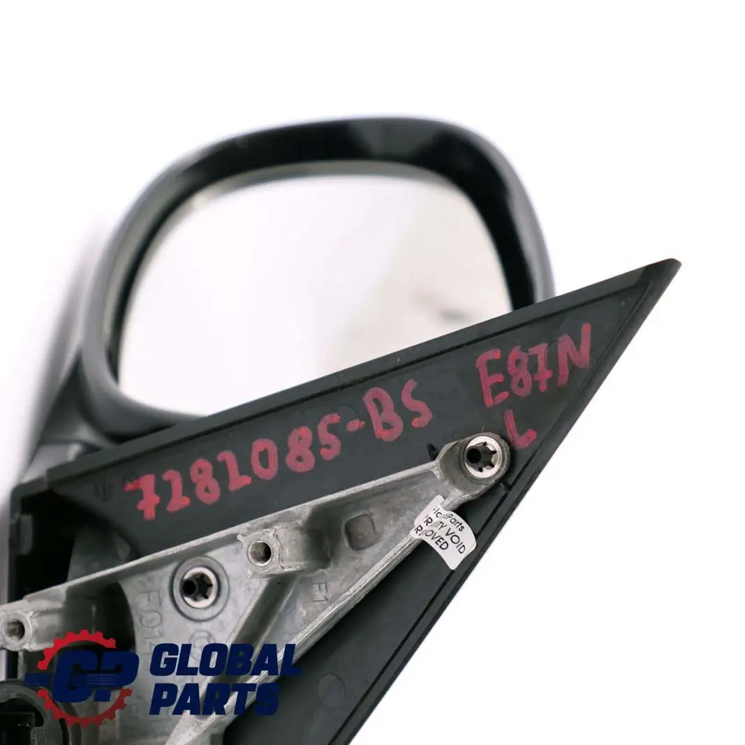  £BMW 1 Series E87 LCI Power Fold High Gloss Left Wing Mirror N/S Black Sapphire - SKU rhd-7282085-BS - Part number 7282085