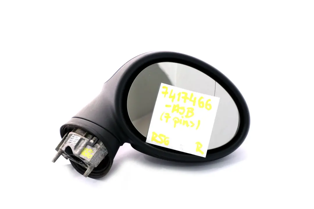 Right Door Wing Mirror Power Fold O/S Astro Black A25 to MINI Cooper One R55 R56 with Part number 7417466 MINI Cooper One R55 R56 Right Door Wing Mirror Power Fold O/S Astro Black A25 - SKU rhd-7417466-ASB - Part number 7417466
