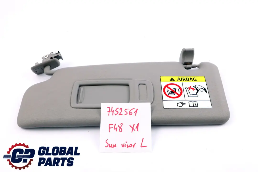BMW X1 Series F48 Sun Visor Mirror Left N/S Illuminated Label Grey - SKU rhd-7452561 - Part number 7452561