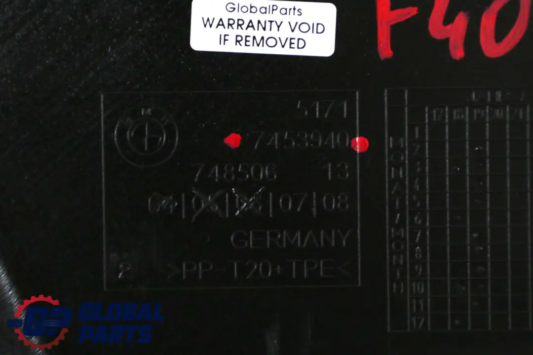 Trim Cowl Panel Cover Engine Mounting Part to BMW 1 Series F40 with Part number 7453940 BMW 1 Series F40 Trim Cowl Panel Cover Engine Mounting Part - SKU rhd-7453940 - Part number 7453940