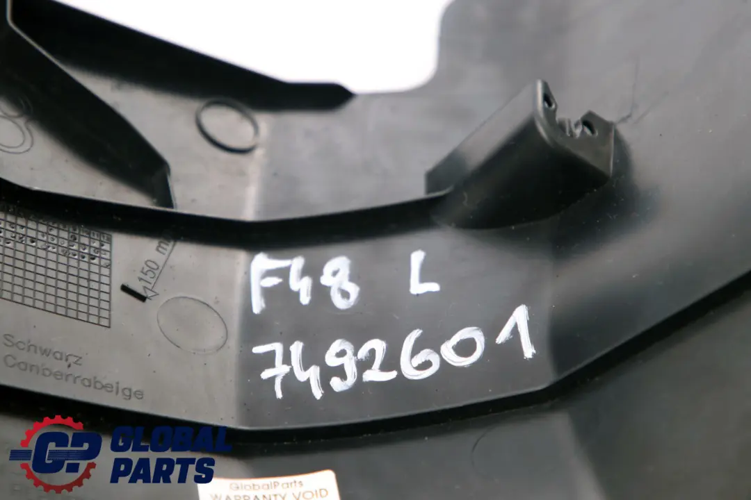 Lateral Trim Panel Bottom Front Left N/S Black to BMW X1 X2 Series F39 F48 with Part number 7492601 BMW X1 X2 Series F39 F48 Lateral Trim Panel Bottom Front Left N/S Black - SKU rhd-7492601 - Part number 7492601