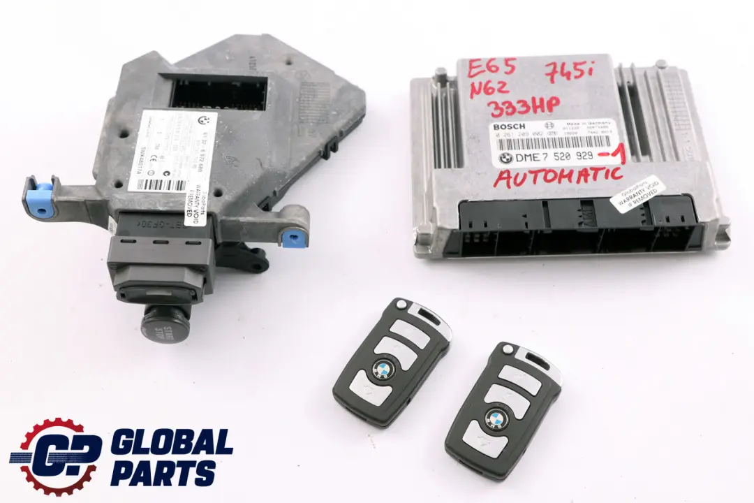 BMW E65 745i N62 Petrol 333HP ECU Kit DME Ignition Switch CAS + 2 Keys - SKU rhd-7520929-1 - Part number 7520929