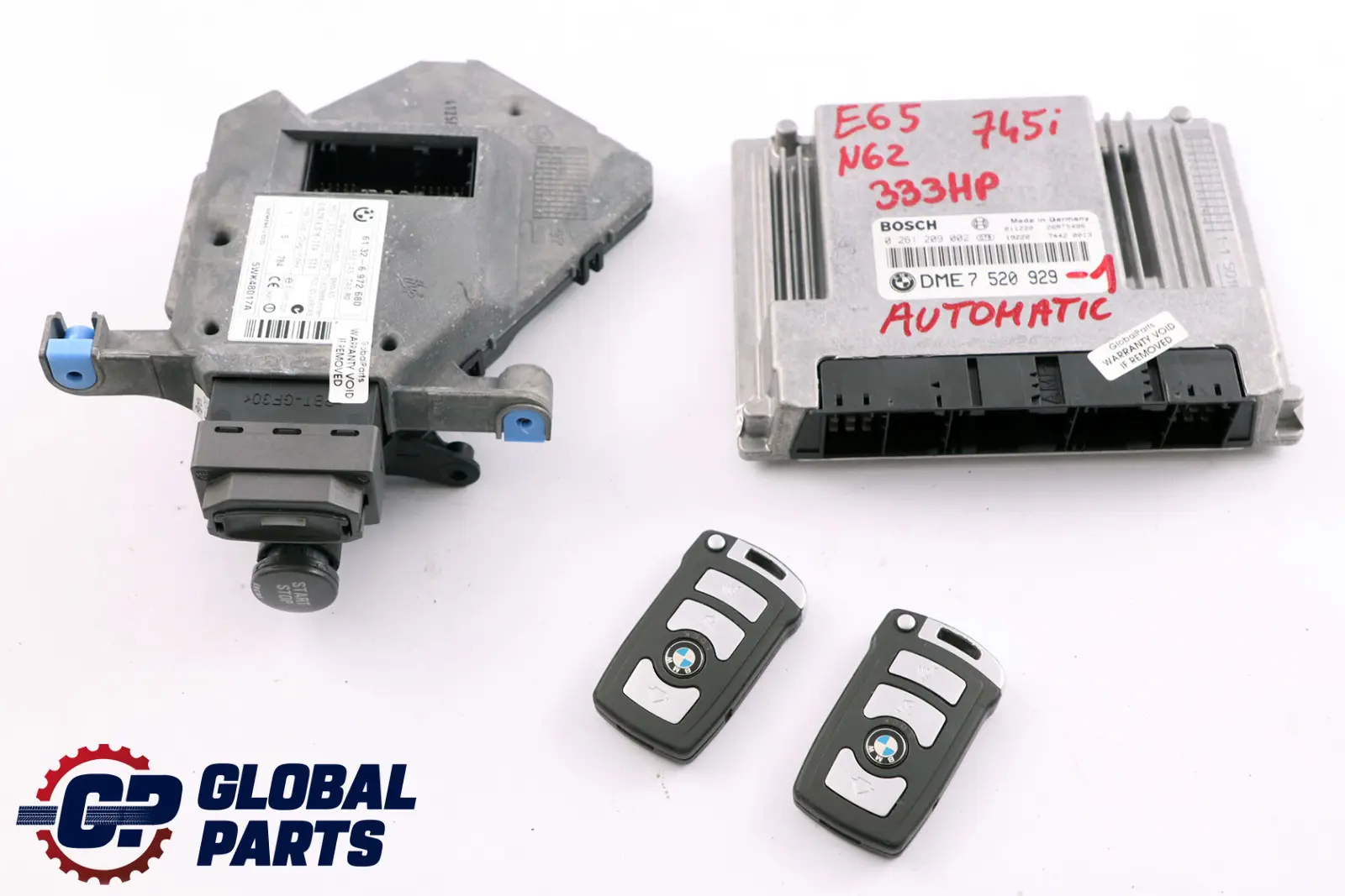 BMW E65 745i N62 Petrol 333HP ECU Kit DME Ignition Switch CAS + 2 Keys 7520929
