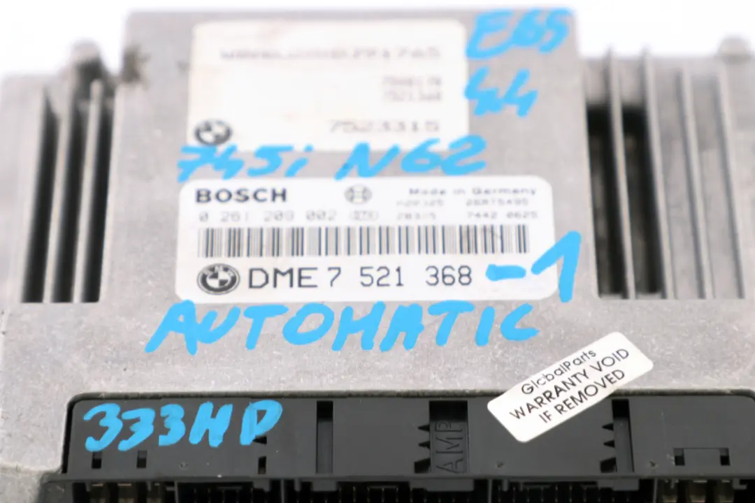 N62 Petrol ECU Kit DME Ignition Switch CAS Key to BMW 7 Series E65 745i with Part number 7521368 BMW 7 Series E65 745i N62 Petrol ECU Kit DME Ignition Switch CAS Key - SKU rhd-7521368-1 - Part number 7521368